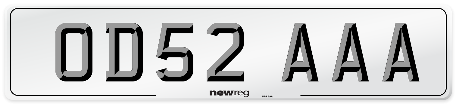 OD52 AAA Number Plate from New Reg